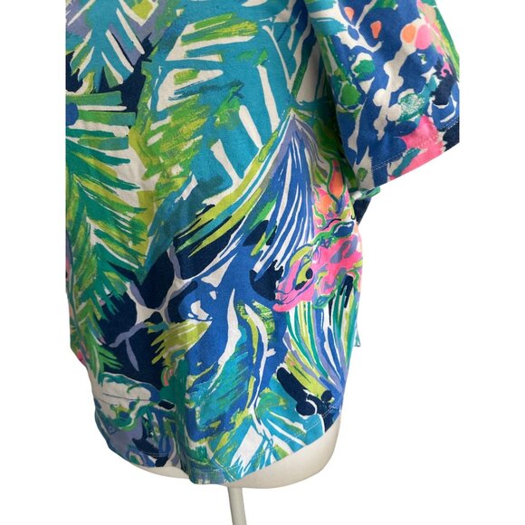 LILLY PULITZER Girl's Tropical Short Sleeve Hoodie Size Large - Picture 2 of 8